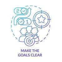 Make goals clear blue gradient concept icon. Improving employee motivation abstract idea thin line illustration. Professional development. Isolated outline drawing. vector