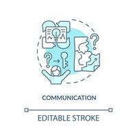 Communication turquoise concept icon. Escape room action plan abstract idea thin line illustration. Social ability. Isolated outline drawing. Editable stroke. vector