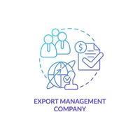 Export management company blue gradient concept icon. Outsourcing firm. Types of business abstract idea thin line illustration. Isolated outline drawing. vector