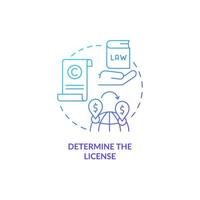 Determine license blue gradient concept icon. International trading. How to start export business abstract idea thin line illustration. Isolated outline drawing. vector