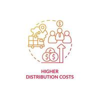 Higher distribution costs red gradient concept icon. Selling abroad problem. Export business struggles abstract idea thin line illustration. Isolated outline drawing. vector