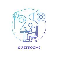 Quiet rooms blue gradient concept icon. Reducing stress and noise abstract idea thin line illustration. Comfortable and private space. Isolated outline drawing. vector