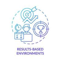 Results-based environments blue gradient concept icon. Inspiring work space abstract idea thin line illustration. Achievement-oriented employees. Isolated outline drawing. vector