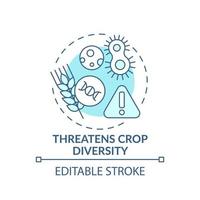 Threatens crop diversity turquoise concept icon. Disadvantages of gmo abstract idea thin line illustration. Isolated outline drawing. Editable stroke. vector