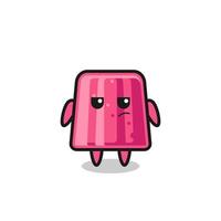 cute jelly character with suspicious expression vector