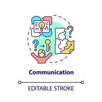Communication concept icon. Escape room action plan abstract idea thin line illustration. Team relationships. Isolated outline drawing. Editable stroke. vector