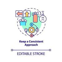 Keep consistent approach concept icon. Escape room strategy abstract idea thin line illustration. Problem solving skills. Isolated outline drawing. Editable stroke. vector