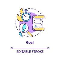 Goal concept icon. Escape room objective determination abstract idea thin line illustration. Gaming experience. Isolated outline drawing. Editable stroke. vector
