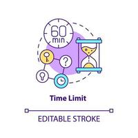 Time limit concept icon. Escape room characteristic abstract idea thin line illustration. Game time constraint. Isolated outline drawing. Editable stroke. vector