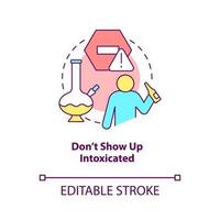 Dont show up intoxicated concept icon. Escape room regulation abstract idea thin line illustration. Being drunk. Isolated outline drawing. Editable stroke. vector