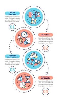 Escape room winning methods vertical infographic template. Data visualization with 4 steps. Process timeline info chart. Workflow layout with line icons.
