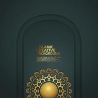 fondos abstractos con detalles coloridos ornamentales islámicos realistas de mosaico para plantilla de tarjeta de felicitación. vector