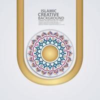 Abstract backgrounds with realistic Islamic ornamental colorful detail of mosaic for greeting card template. vector