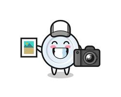 Character Illustration of plate as a photographer vector