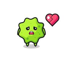 splat cartoon illustration is broken heart vector