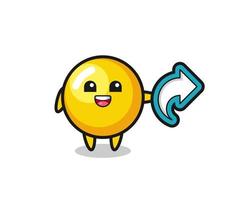 cute egg yolk hold social media share symbol vector