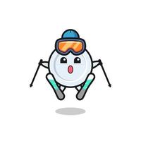 plate mascot character as a ski player vector