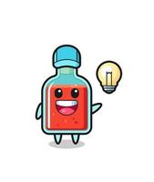 square poison bottle character cartoon getting the idea vector