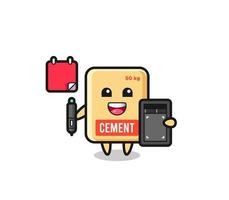 Illustration of cement sack mascot as a graphic designer vector