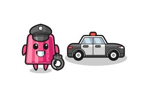 Cartoon mascot of jelly as a police vector