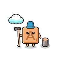 Character cartoon of scrabble as a woodcutter vector