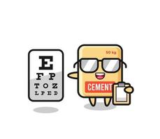 Illustration of cement sack mascot as an ophthalmology vector