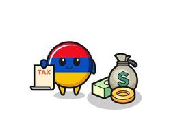 Character cartoon of armenia flag as a accountant vector