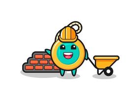 Cartoon character of yoyo as a builder vector