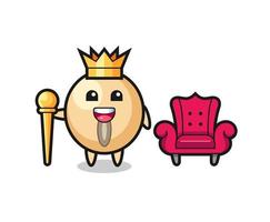 Mascot cartoon of soy bean as a king vector