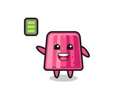 jelly mascot character with energetic gesture vector
