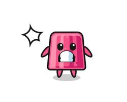 jelly character cartoon with shocked gesture vector