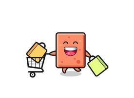 black Friday illustration with cute brick mascot vector