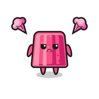 annoyed expression of the cute jelly cartoon character vector