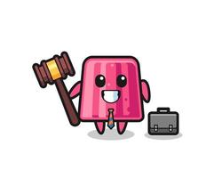 Illustration of jelly mascot as a lawyer vector