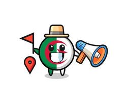 Character cartoon of algeria flag as a tour guide vector