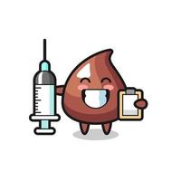 Mascot Illustration of choco chip as a doctor vector
