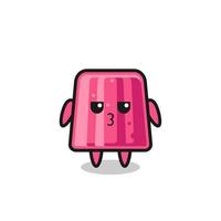 the bored expression of cute jelly characters vector