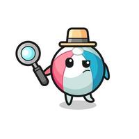 beach ball detective character is analyzing a case vector