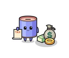 Character cartoon of cylinder piggy bank as a accountant vector