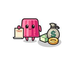 Character cartoon of jelly as a accountant vector