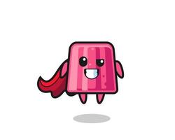 the cute jelly character as a flying superhero vector