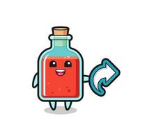 cute square poison bottle hold social media share symbol vector