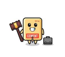 Illustration of cement sack mascot as a lawyer vector