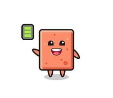 brick mascot character with energetic gesture vector