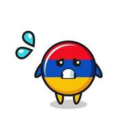 armenia flag mascot character with afraid gesture vector