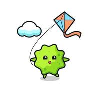 splat mascot illustration is playing kite vector
