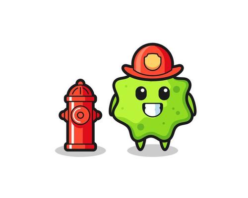 Mascot character of splat as a firefighter