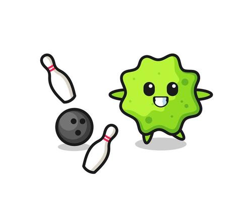 Character cartoon of splat is playing bowling