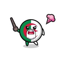 cute algeria flag grandpa is getting angry vector