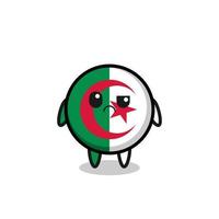 the mascot of the algeria flag with sceptical face vector